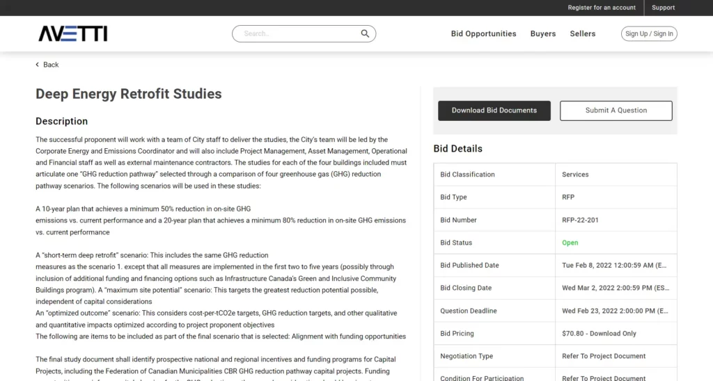 Screenshot of Procurement Marketplace Item Page